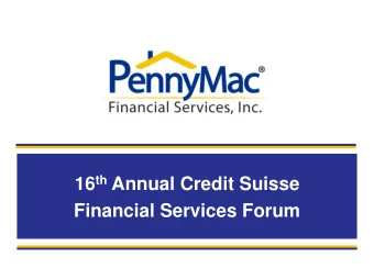 16 th Annual Credit Suisse  Financial Services Forum  Forward-Looking Statements  This presentation