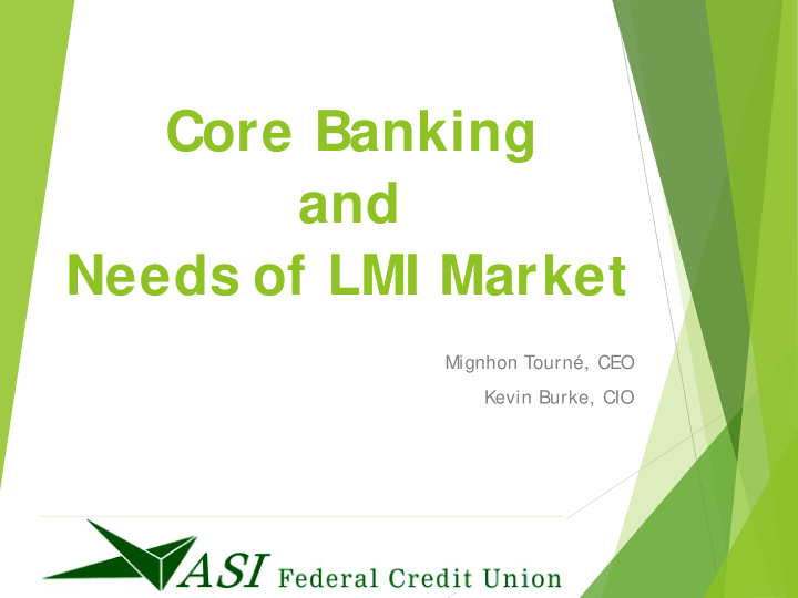 core banking and needs of lmi market