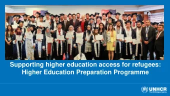 Supporting higher education access for refugees:  Higher Education Preparation Programme  Higher