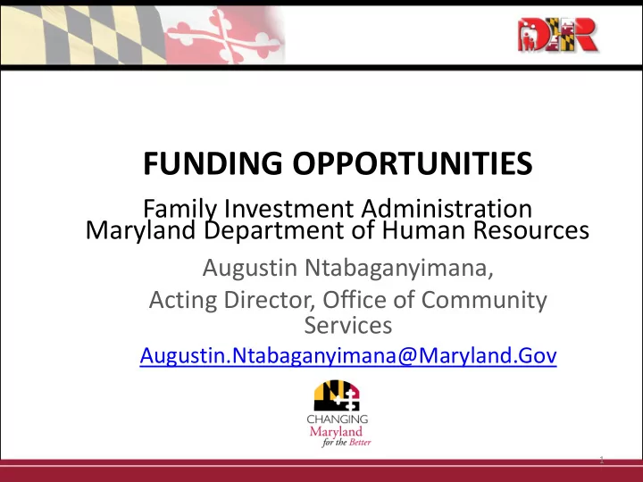 funding opportunities