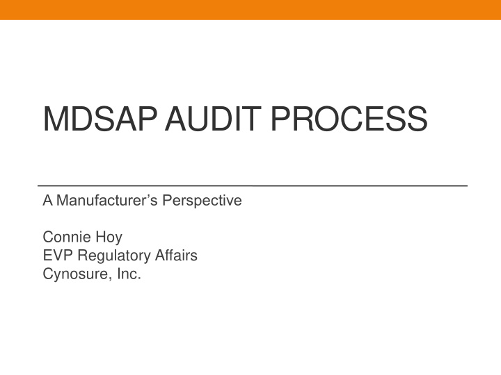 mdsap audit process