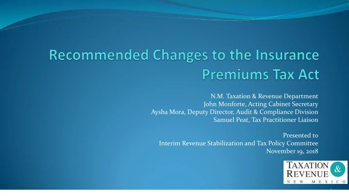 n m taxation revenue department john monforte acting