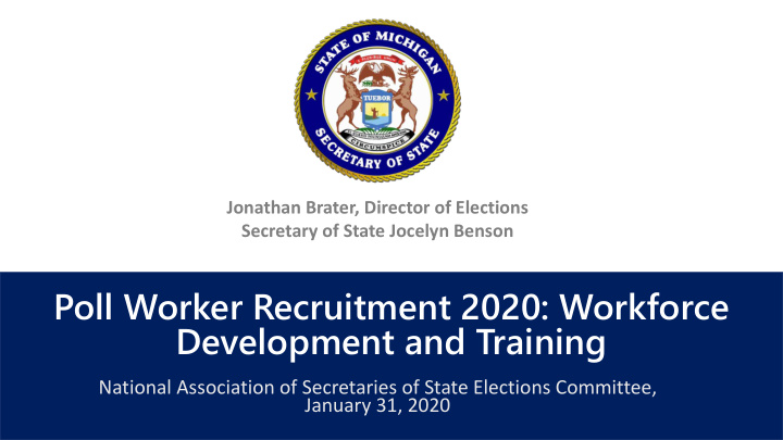 poll worker recruitment 2020 workforce