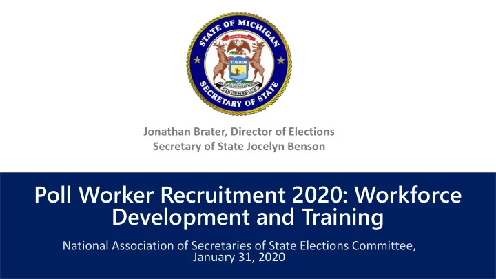 poll worker recruitment 2020 workforce