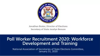 Poll Worker Recruitment 2020: Workforce  Development and Training  National Association of