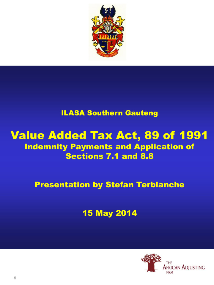 value added tax act 89 of 1991