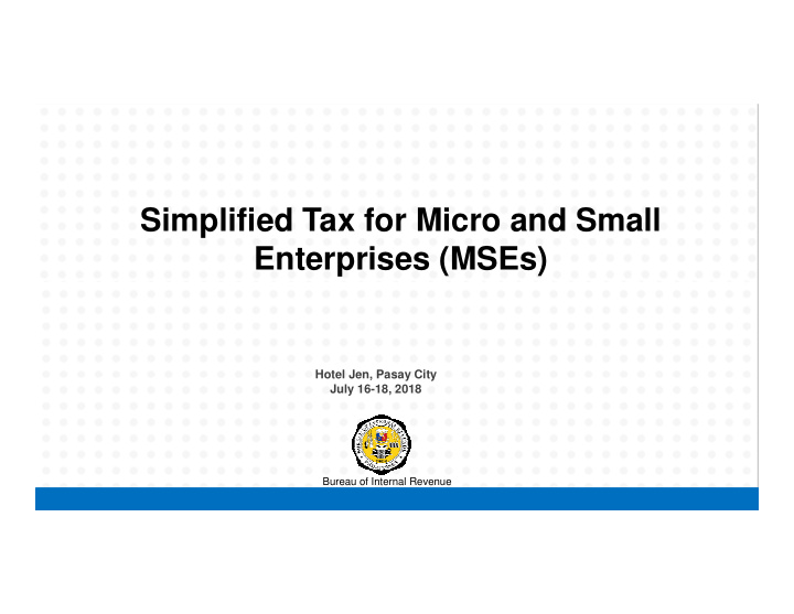 simplified tax for micro and small enterprises mses