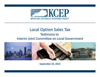 Importance of Kentucky local government Importance of Kentucky local government Local governments