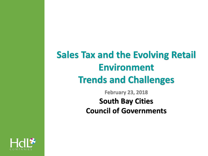 sales tax and the evolving retail environment trends and