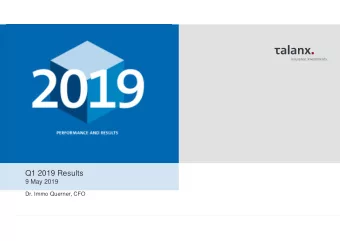 Q1 2019 Results  9 May 2019  Dr. Immo Querner, CFO  Q1 2019: Good start into the new year  Strong