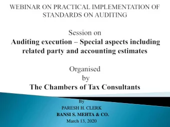 By  PARESH H. CLERK  BANSI S. MEHTA &amp; CO.  March 13, 2020  Focus Area   Accounting estimates