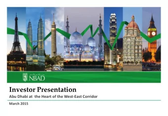Investor Presentation  Abu Dhabi at  the Heart of the West-East Corridor  March 2015  1  Disclaimer
