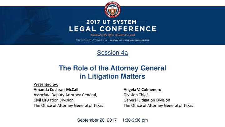 the role of the attorney general in litigation matters