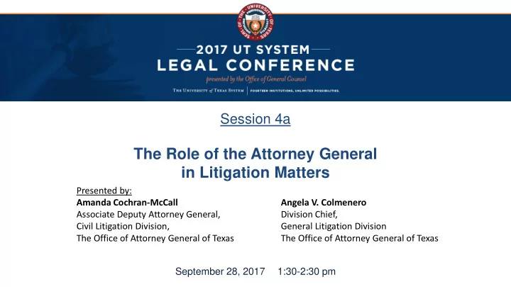 the role of the attorney general in litigation matters