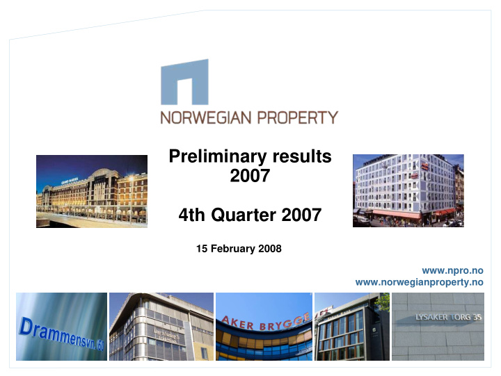 preliminary results 2007 4th quarter 2007