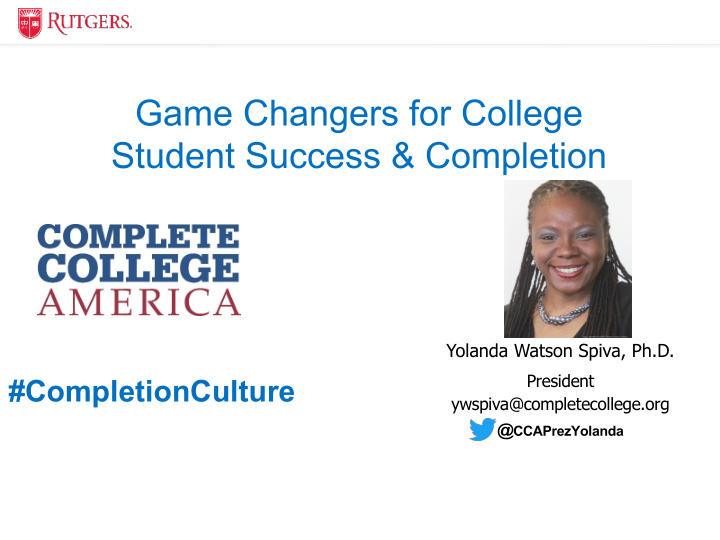 game changers for college student success completion