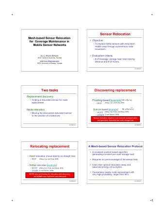 Sensor Relocation  Mesh-based Sensor Relocation  Mesh-based Sensor Relocation   Objective  for