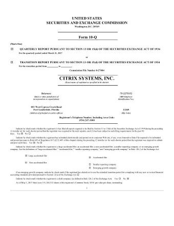 CITRIX SYSTEMS, INC.  (Exact name of registrant as specified in its charter)  Delaware  75-2275152