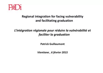 Regional integration for facing vulnerability  and facilitating graduation  Lintgration