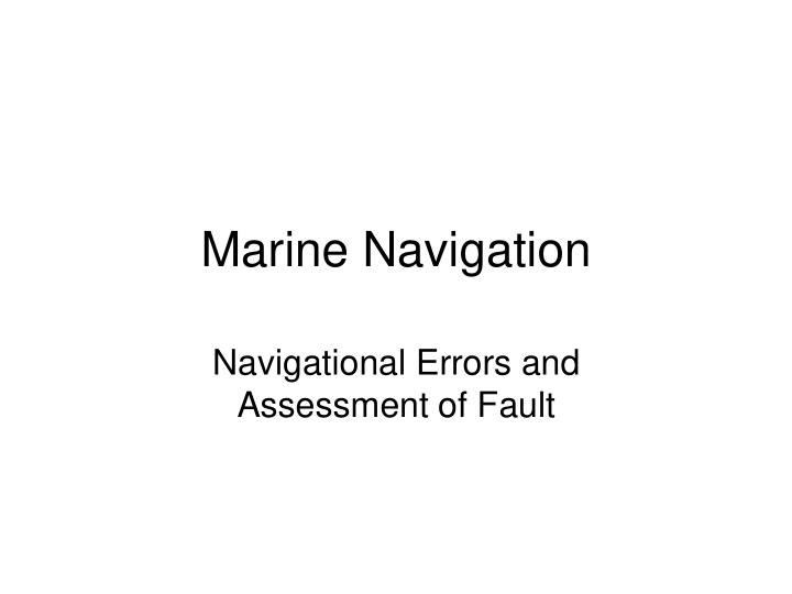 marine navigation