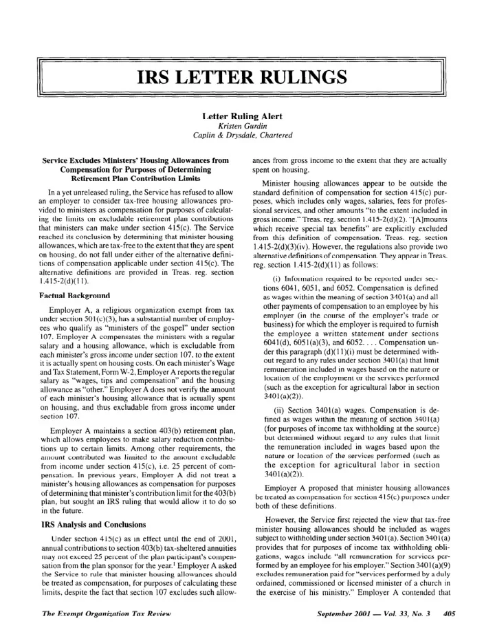 irs letter rulings