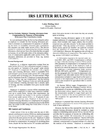 IRS LETTER RULINGS  Letter Ruling  Alert  Kristen Gurdin  Caplin &amp; Drysdale, Chartered  Service