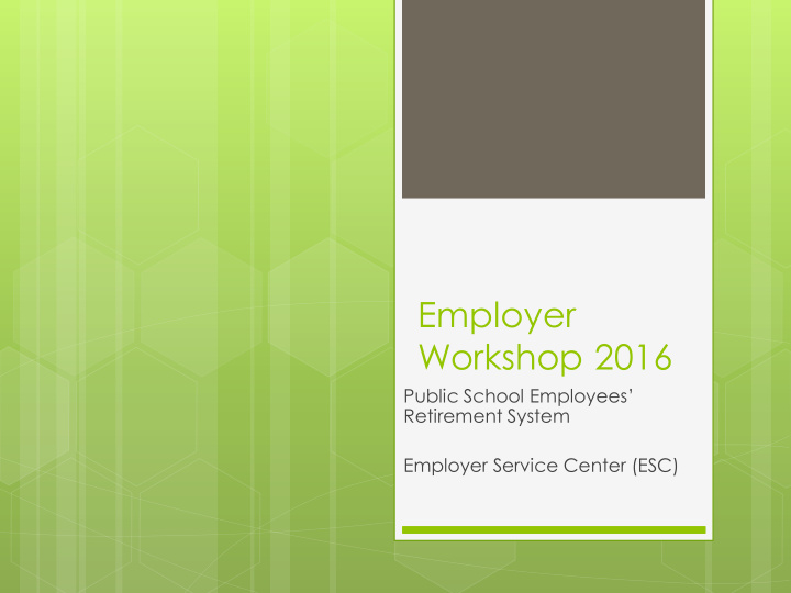 employer workshop 2016