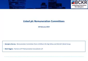 Listed plc Remuneration Committees  28 February 2019  Georgina Harvey - Remuneration Committee