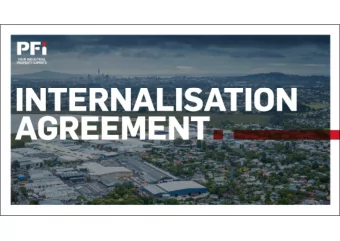 INTERNALISATION AGREEMENT    The Independent Directors of Property for Industry Limited