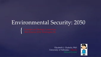 {  Concepts and Strategic Connections  Mad Scientist 2016, Washington DC  Elizabeth L. Chalecki,