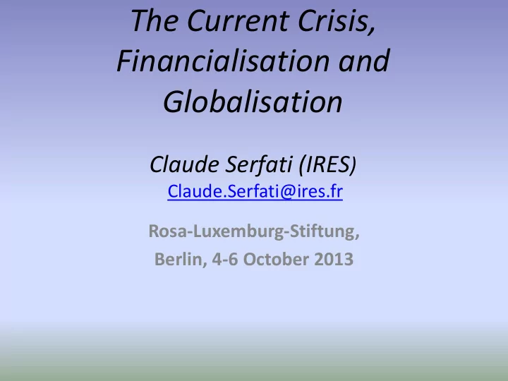 financialisation and