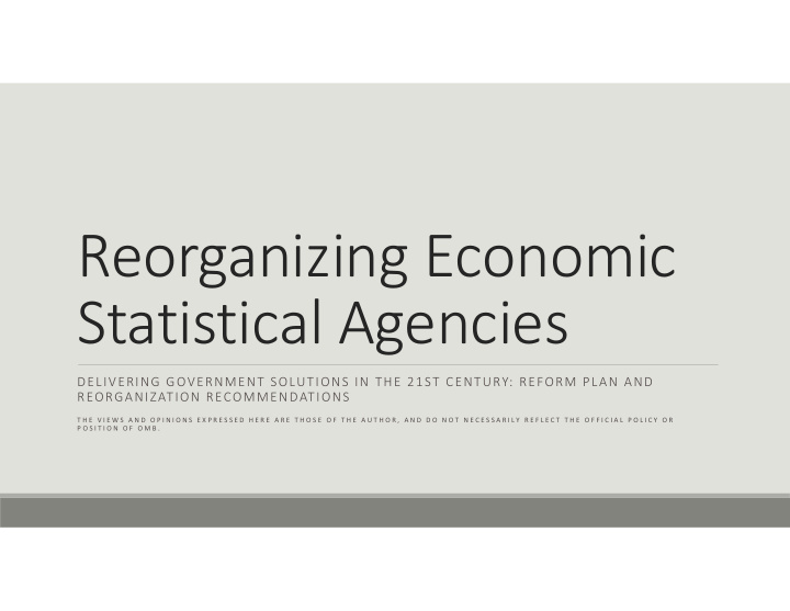reorganizing economic statistical agencies