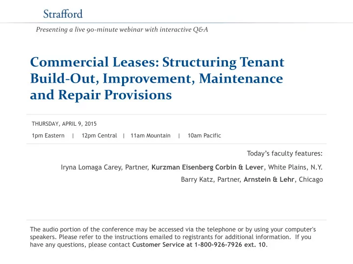 build out improvement maintenance