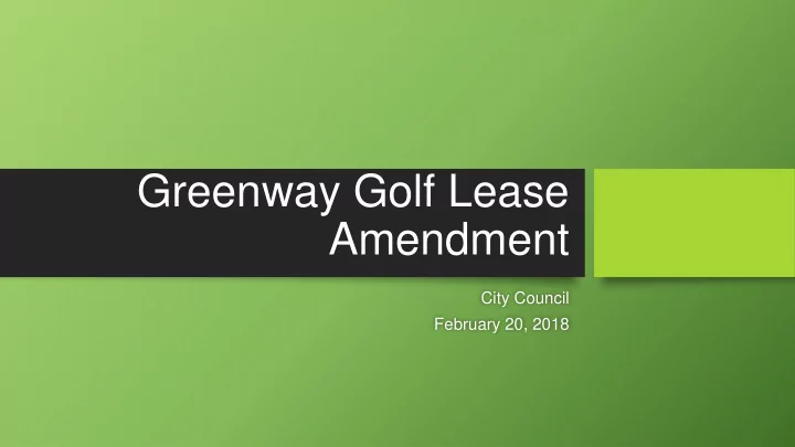 greenway golf lease