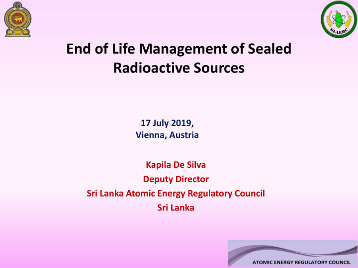 end of life management of sealed radioactive sources
