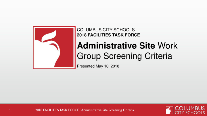 administrative site work group screening criteria