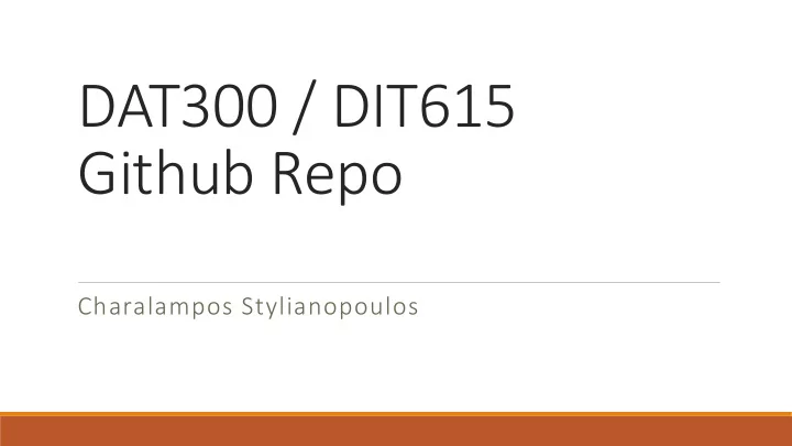 dat300 dit615 github repo