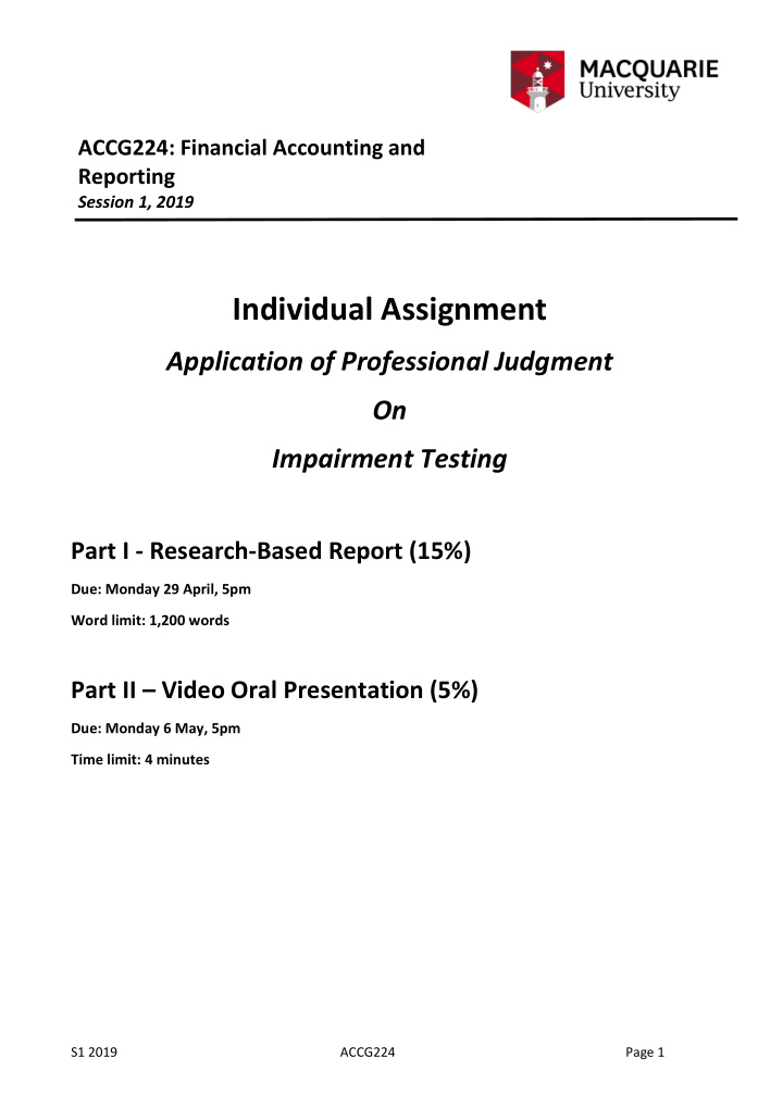 individual assignment