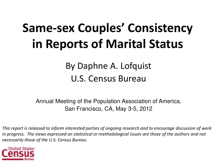 in reports of marital status