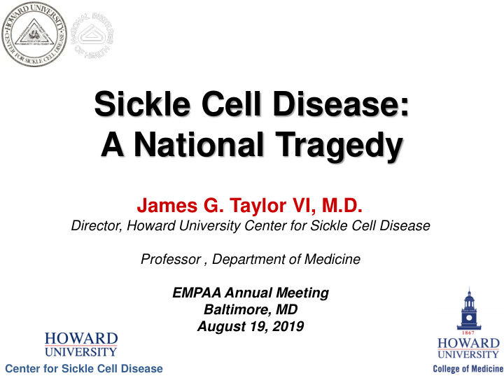 sickle cell disease a national tragedy