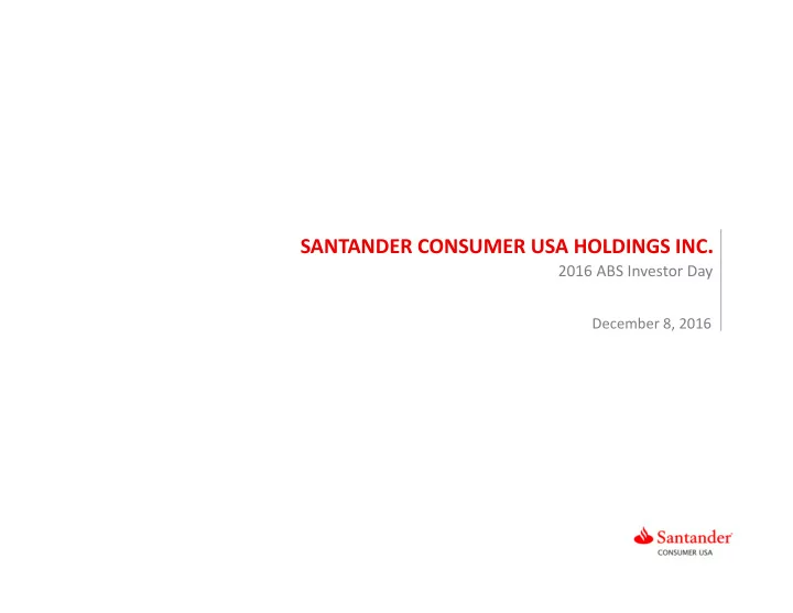 santander consumer usa holdings inc