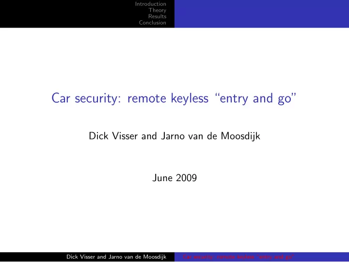 car security remote keyless entry and go