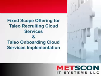 Agenda  Executive Summary  This presentation provides an overview of the fixed  scope offering