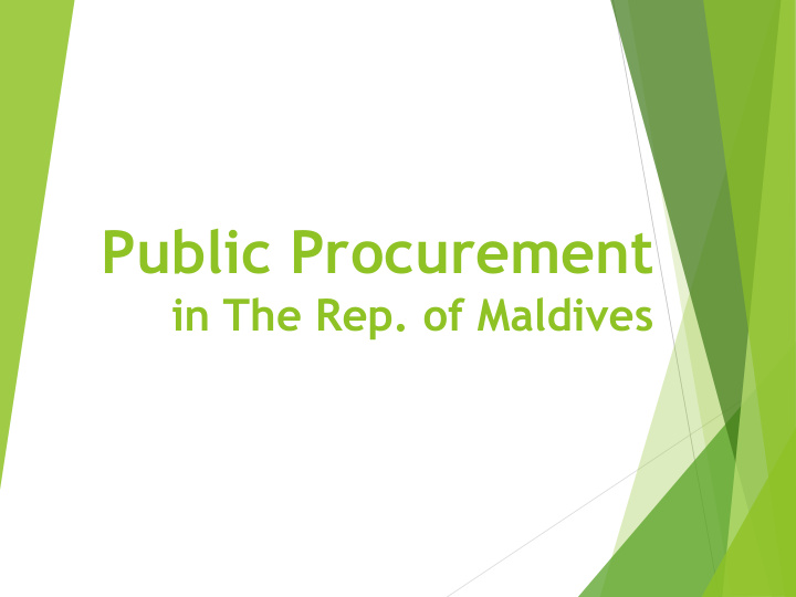 public procurement