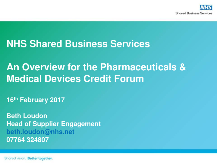 nhs shared business services