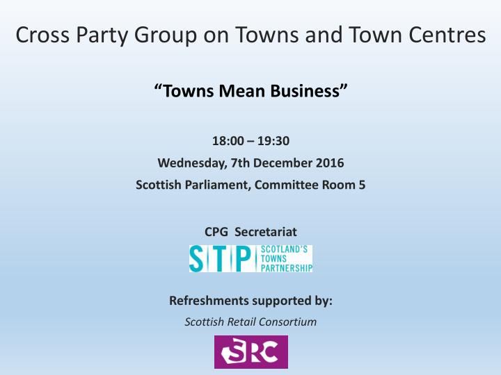 cross party group on towns and town centres