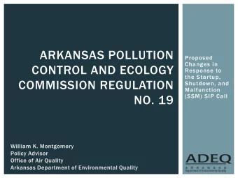 CONTROL AND ECOLOGY  Response to  the Startup,  COMMISSION REGULATION  Shutdown, and  Malfunction