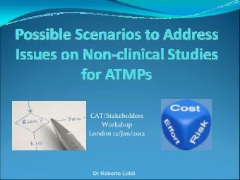 CAT/Stakeholders  Workshop  London 12/Jan/2012  Dr Roberto Liddi  Introduction  Eucomed and  the