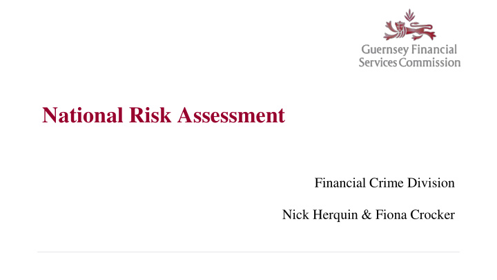 national risk assessment