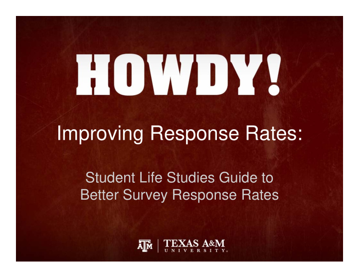 improving response rates